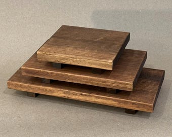 Handmade Wooden Display Riser, Tiered Countertop Organizer, Rustic Home Decor