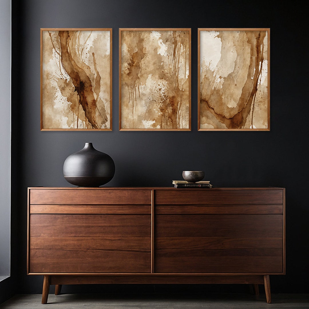 Abstract Art Prints Set of 3: Modern Neutral Decor (digital Download ...