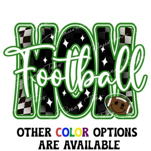 Football Mom PNG, Checkered Football Mom, Football PNG for Sublimation, Football Mom for DTF, Green Football Mom Design, Retro Football Mom,