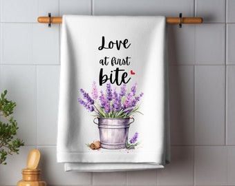 Lavender Cotton Tea Towel Sun Flower kitchen Towel House warming gift for newly wed kitchen napkin Lilac Floral tea towel