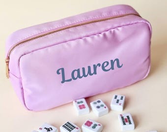 Gepersonaliseerde Mahjong-tegelkoffer met naam Custom Mahjong-opbergetui Mahjong-opbergtas voor reizen Cadeau voor mahj-moeder