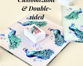 Aangepaste Mahjong Tegel Onderzetter Functionele Onderzetter Acryl Mahj Tafel Accessoire Gepersonaliseerde Kleurenmonogram Luxe Mahjong Cadeau