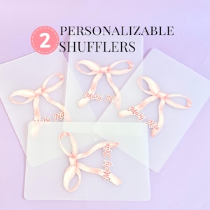 Mahjong Tile Shuffler Personalizado Laço Rosa Tile Mixer Mahjong Social Club Night Presente Acessório Mah jongg personalizado presente para mulheres Mah jong