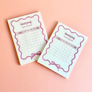 Score Table For Notepad Mahjong Scorecard Notepad Mahjong Score Keeper Game Night Party Pink ...