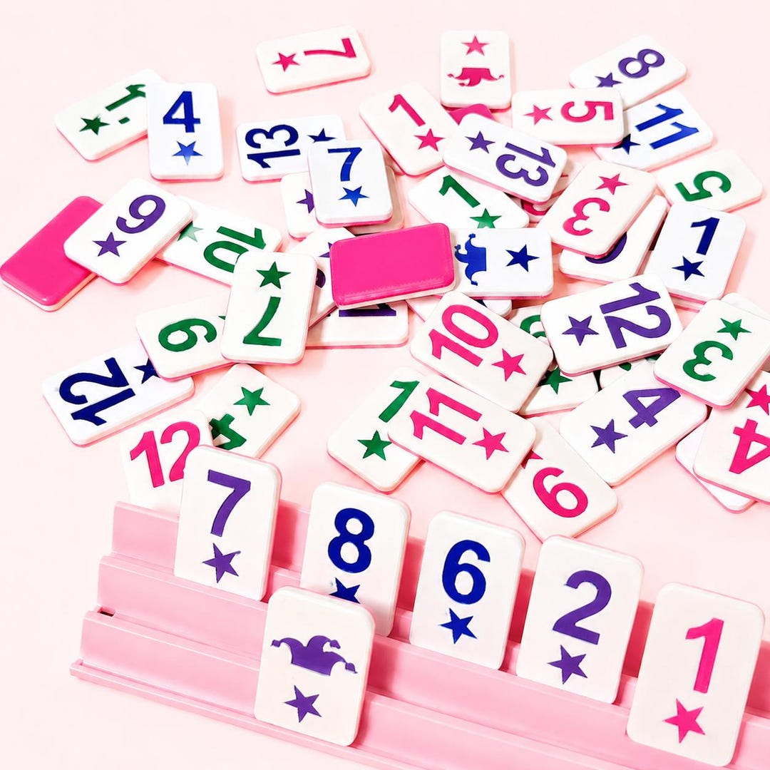 Pink Rummikub Personalized Rummikub Tile Set Game Tile Rummikub for Family 4 6 8 ...