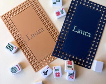 Mahjong-tegelmixer Gepersonaliseerde Mahjong-accessoires op rotan geïnspireerd Mahj Gift Tile Shuffler Mah jongg Lover Gift Custom sponser-souvenir