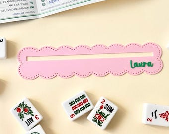 Mahjong Line marker mid size scalloped Personalized Mahjong gift Mahjong line reader Custom Mahjong Line Finder Mah jongg Lover Gift