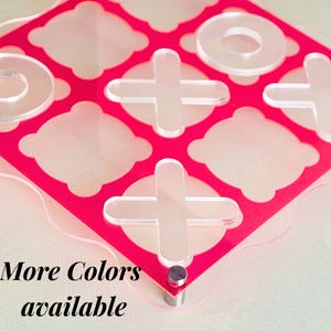 Custom Tic Tac Toe Game Board acrylic Scalloped Edge accent Home Decor housewarming Gift for Families Couples Kids Personalized Board Game