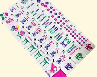 Floating Pool mahjong tiles set Floral theme floating Mahjong Tiles Mahjong lover gift