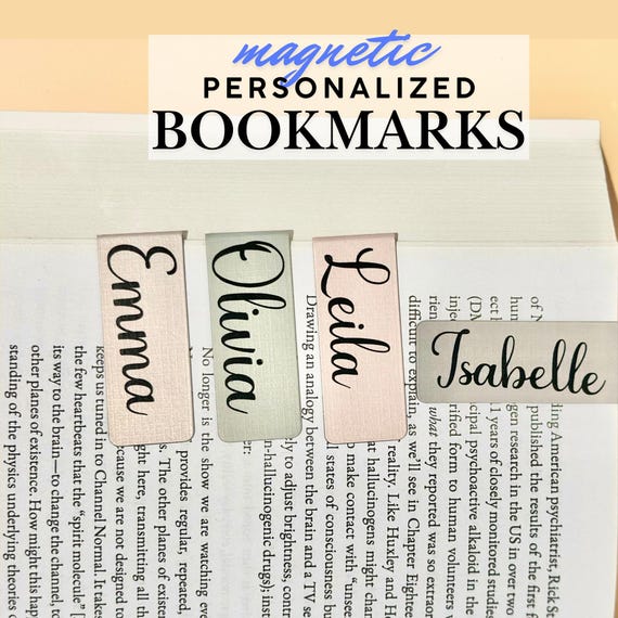 Personalized Magnetic Bookmark Gift Custom name bookmark for Booklover Cute bookmark for teacher Magnetic page marker for admin staff