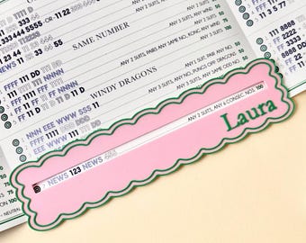 Mahjong Line marker mid size scalloped Personalized Mahjong gift Mahjong line reader Custom Mahjong Line Finder Mah jongg Lover Gift