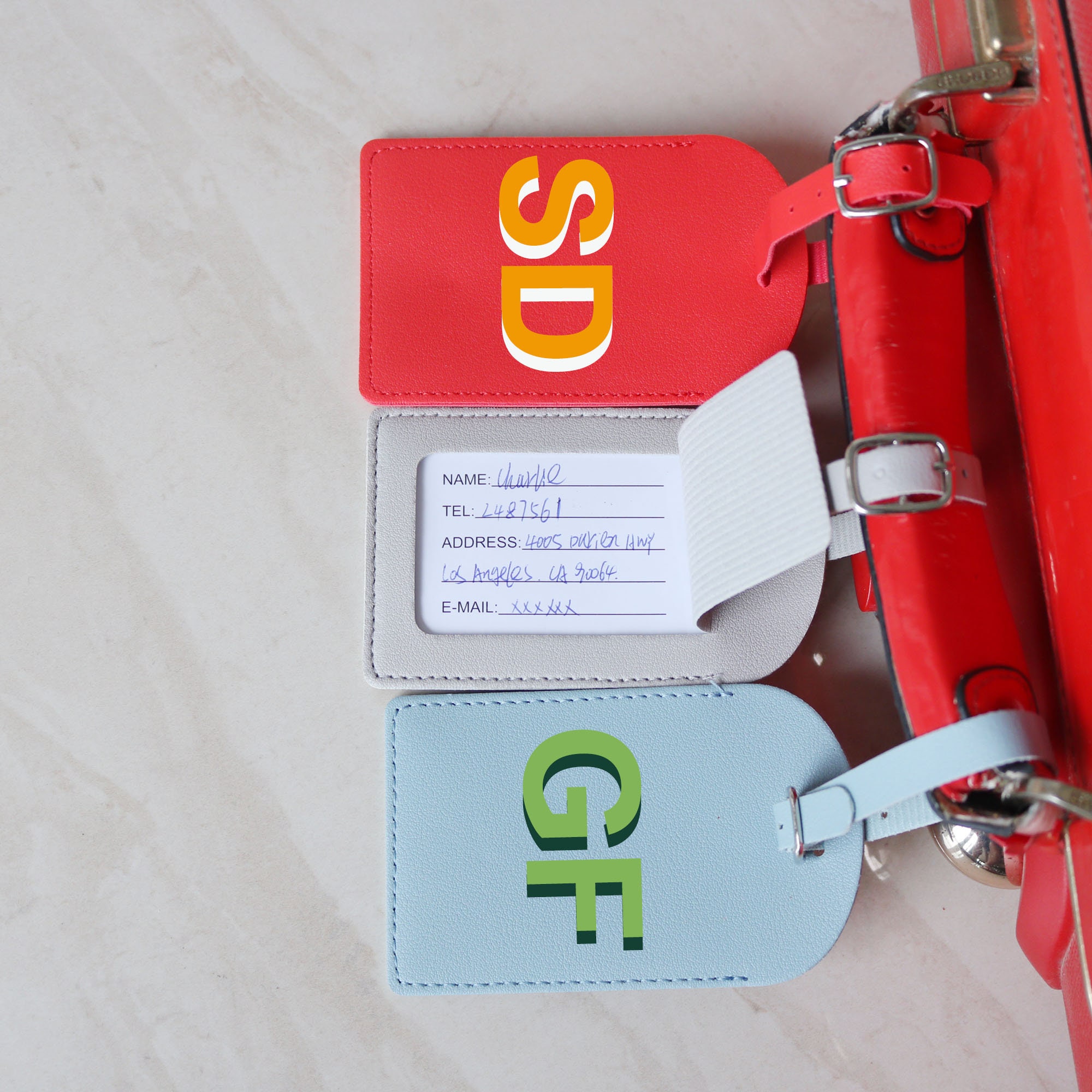 Personalized Leather Passport Holder & Personalized Luggage Tag, Bridesmaid Gifts, Honeymoon gift, Travel Set, Bride, Gifts For Her