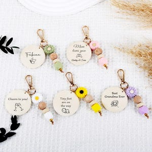 llavero margarita personalizado, petición de madrina, anuncio de embarazo, regalo personalizado para mamá madrina tía abuela, papá padrino