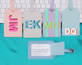Personalized Shadow Monogram,Personalized Luggage Tag,Luggage Bag Tags, Wedding Gift, Gift for Couple, Event Place Cards, Gift Tags
