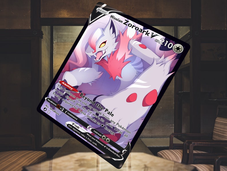 Hisuian Zoroark V Custom Pokemon Card Etsy UK