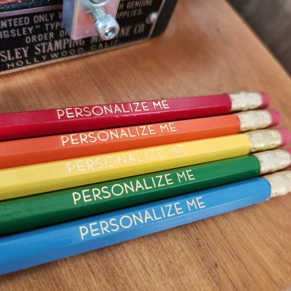Rainbow | Personalized Pencils (Set of 5)  Teacher Gift Stocking Stuffer Homeschool Student Friends Gift