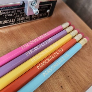 Personalized Pencils: Confetti Colors, Gold Foil (Set of 5)