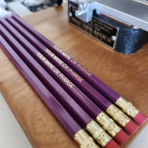 Violet | Personalized Pencils (Set of 5) Teacher Gift Stocking Stuffer Homeschool Student Friends Gift