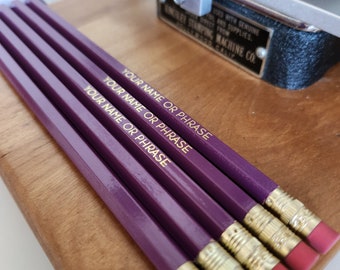 Violet | Personalized Pencils (Set of 5) Teacher Gift Stocking Stuffer Homeschool Student Friends Gift