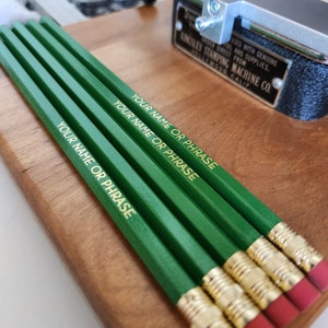 Green | Personalized Pencils (Set of 5) Teacher Gift Stocking Stuffer Homeschool Student Friends Gift