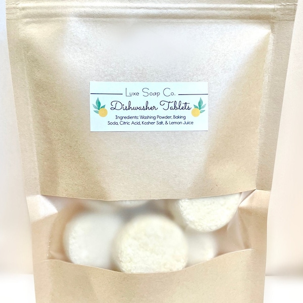 Dishwasher Tablets - Natural Dishwasher Pods - Sustainable - Zero Waste - Natural Detergent - Non Toxic - Eco-Friendly - Dishwasher Safe Tab