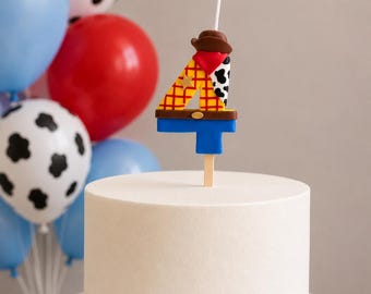 Personalized Toy Story Birthday Candle: Woody Cake Topper