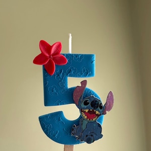 Handmade Stitch Birthday Candle: Clay Number Cake Topper image 4