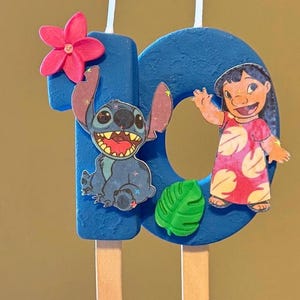 Handmade Stitch Birthday Candle: Clay Number Cake Topper image 3