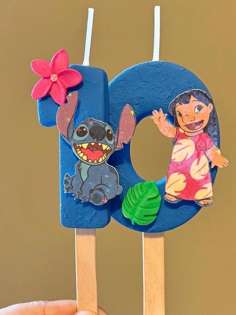 Handmade Stitch Birthday Candle: Clay Number Cake Topper image 3