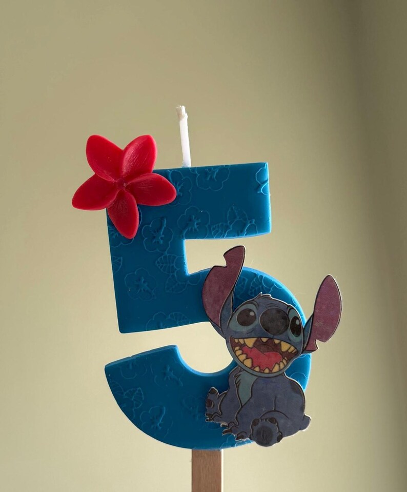 Handmade Stitch Birthday Candle: Clay Number Cake Topper image 5