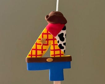 Personalized Toy Story Birthday Candle: Woody Cake Topper