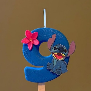 Handmade Stitch Birthday Candle: Clay Number Cake Topper image 1