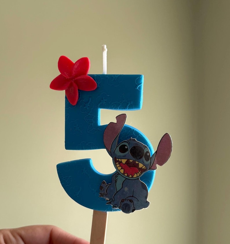 Handmade Stitch Birthday Candle: Clay Number Cake Topper image 2