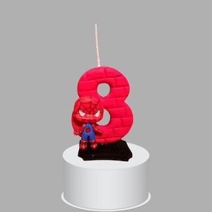 Custom Personalized Spider man Birthday Candle  inspired