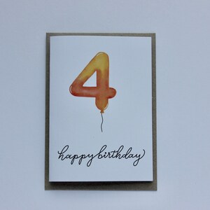 4 Four Birthday Card Greeting Card