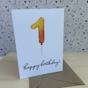 1 One Birthday Card Greeting Card