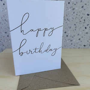 Cursive Happy Birthday Birthday Card