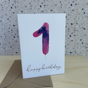 1 One Birthday Card Greeting Card