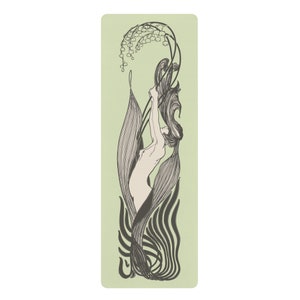 Unique Vintage Illustration Art Nouveau Yoga Mat - Light Green Anti-Slip