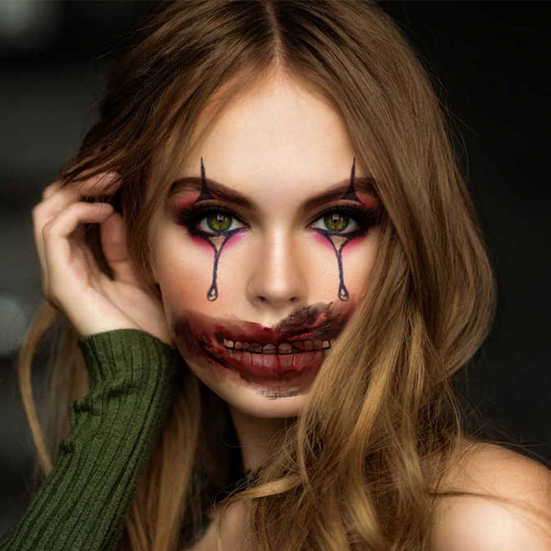 Halloween face &big mouth temporary tattoo