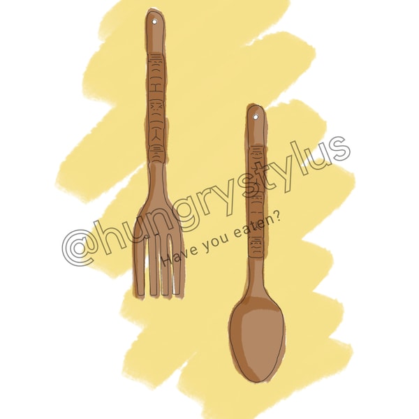 Wooden Filipino Fork and Spoon Wall Decor Etsy
