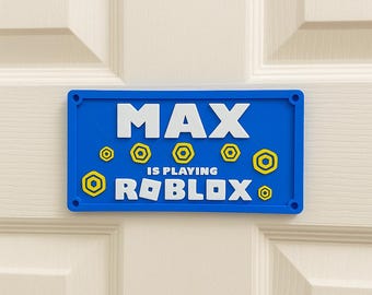 Personalized Roblox Door Sign  Gamer Room Decor Stands on Desk or Sticks to Door