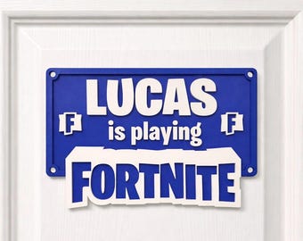 Personalized Gamer Door Sign, 3D Printed Kids Room Decor