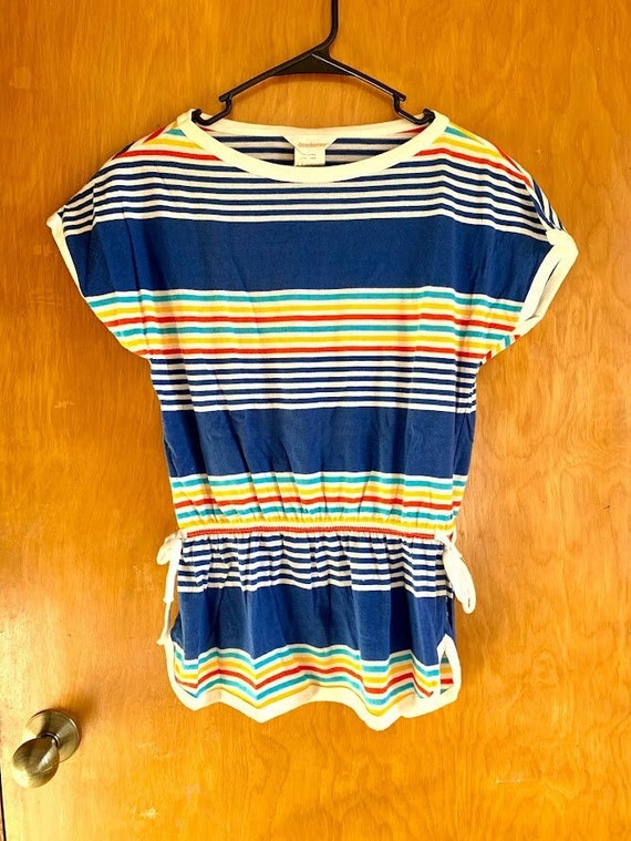 Vintage Donnkenny Striped Colorful Top 1970s Retro