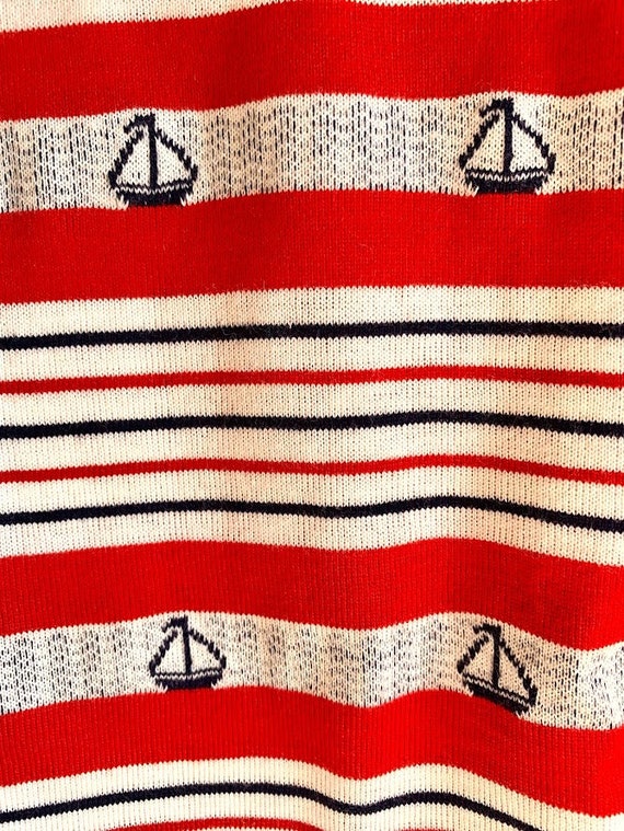 Vintage Aileen Tank Top Sailboat Red White and Bl… - image 3