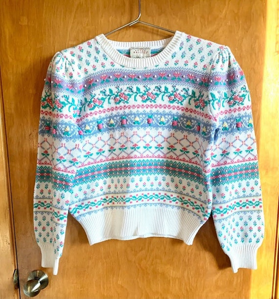 Vintage Susan Bristol Hand Embroidered Sweater 198