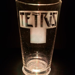 Tetris 16 oz. Etched Glass