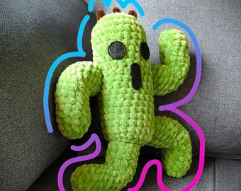Cute Pampa crochet plush from Final Fantasy / Cactus / Handmade / Gamer gift / Collectible / Oeko-Tex Chenille yarn