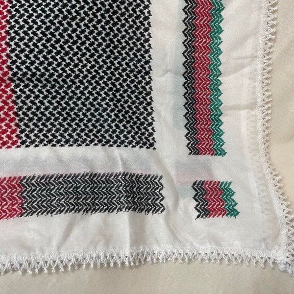 Palestine Authentic Flag Colors Cotton Woven Keffiyeh