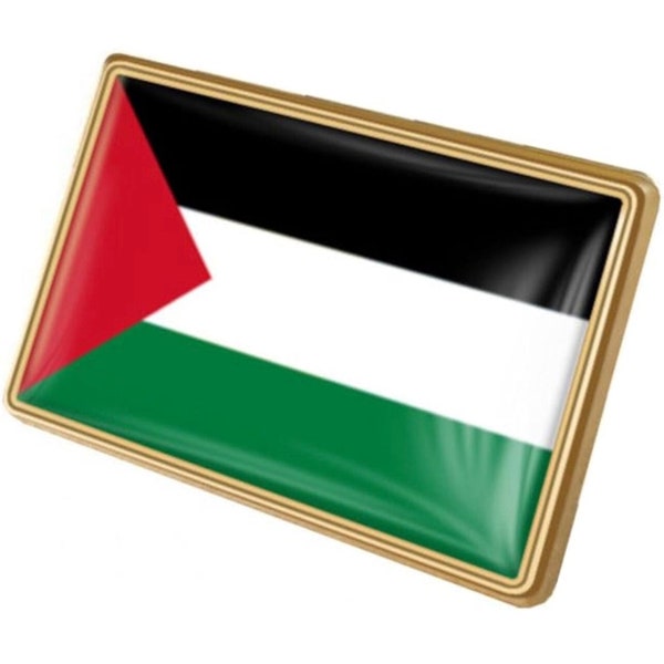 Palestine Enamel Rectangle Flag Pin